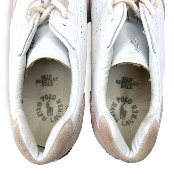 Polo Ralph Lauren Heritage Court II Leather Suede Tennis Court Sneakers Sz 10 - Picture 4 of 9